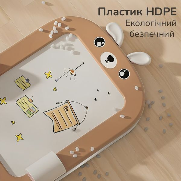 Дитячий мольберт двосторонній Lumpurini Missi Vario 2-в-1 з конструктором, магнітною дошкою для малювання і регулюванням висоти C-HB028kw фото