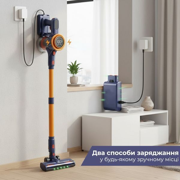 Ручний акумуляторний пилосос OLSONA H9. Потужний вертикальний пилосос з LED-екраном та лазерним підсвічуванням пилу H9 фото