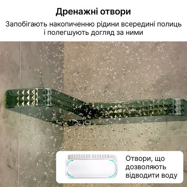 Настінна полиця кутова для ванної Зелена НПД SP1g фото
