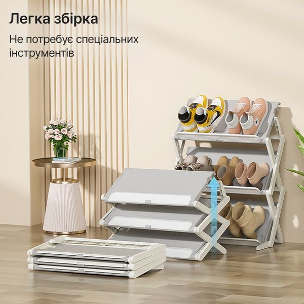 Органайзер полиця для взуття 3-ярусна АОЛ DF024-3GW фото