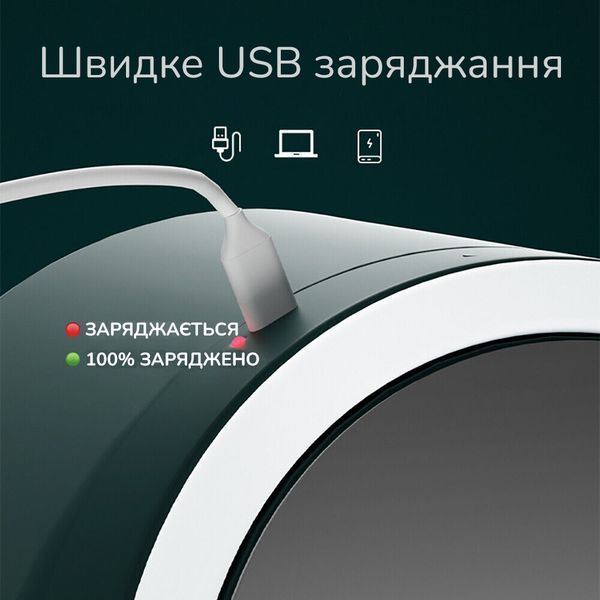 Настільний органайзер для косметики, контейнер з дзеркалом для макіяжу Airglow Pro, LED підсвічуванням та холодним обдувом TF-01 фото