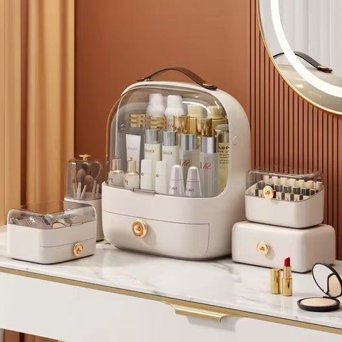 Настільний органайзер для косметики, прикрас Elegance Kit, б'юті бокс переносний, набір із 5 контейнерів TF-13 фото