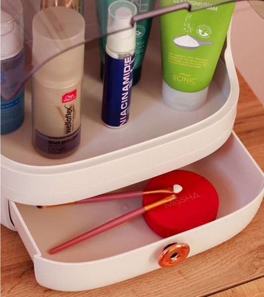 Настільний органайзер для косметики, прикрас Elegance Kit, б'юті бокс переносний, набір із 5 контейнерів TF-13 фото