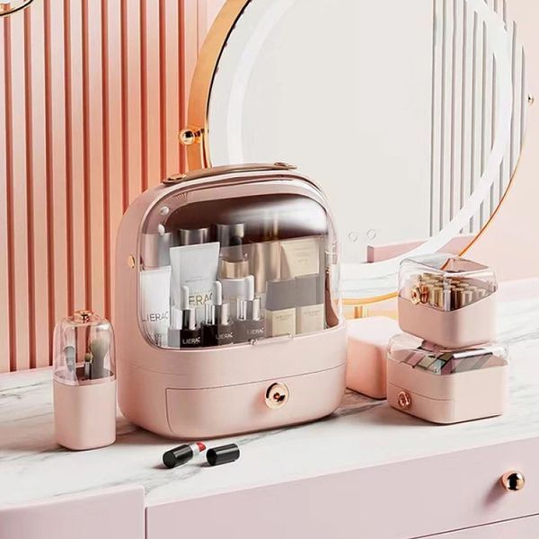 Настільний органайзер для косметики, прикрас Elegance Kit, б'юті бокс переносний, набір із 5 контейнерів. Переоцінка TF-13-sale фото